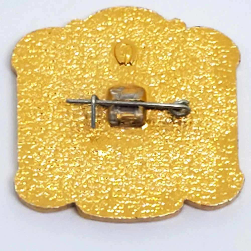 Vintage 1970s BAHX CCCP All Russian Exhibition Center Blue Enamel Gold Lapel Pin
